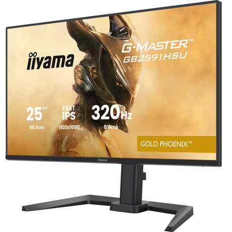 Iiyama g-master gold phoenix gb2591hsu-b1 24.5 gaming monitor (zwart (mat), 320 hz, hdmi, displayport, usb, audio)