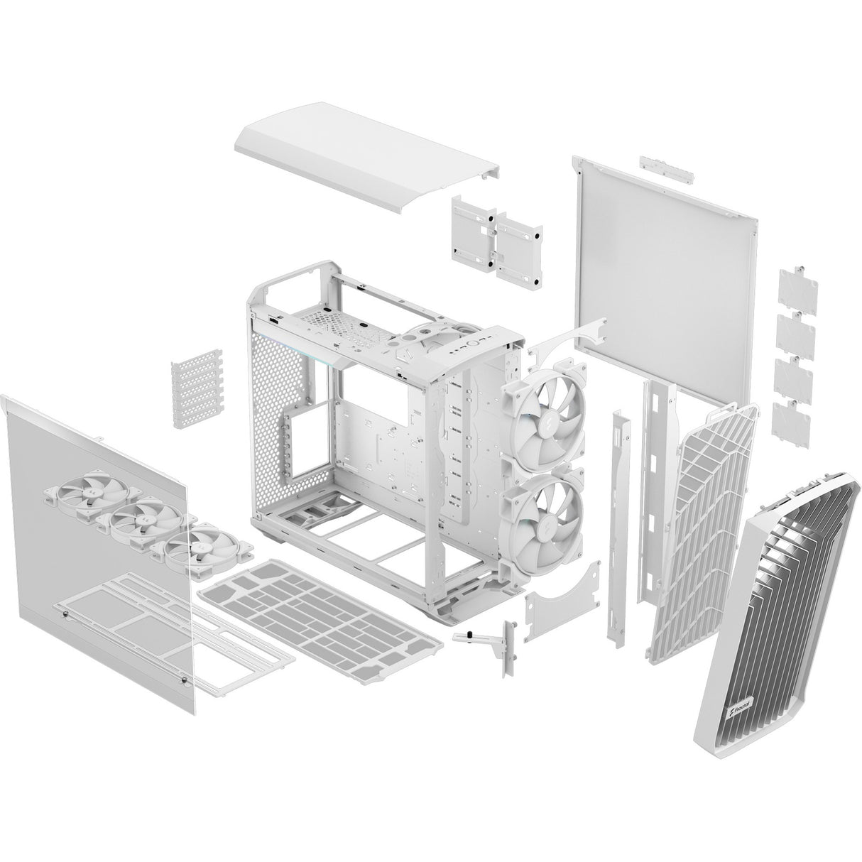 Fraktales Design Torrent White RGB TG Clear Tönung