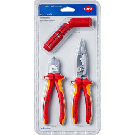 Knipex 00 31 30 bk v01 Elektroinstallationsset Zangenset (rot gelb)
