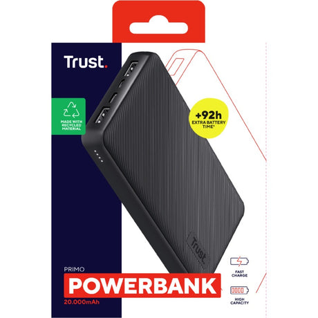 Trust Primo 20.000 mAh Öko-Powerbank (schwarz)