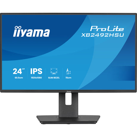 Iiyama Prolite xb2492hsu-b1 24 Monitor (Schwarz (matt), HDMI, Display Port, 2x USB-A, USB-B, 120 Hz)
