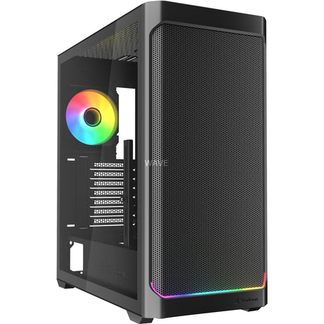 Sharkoon ak4w RGB Strip Midi-Tower-Gehäuse (schwarz | 2x USB-A | 1x USB-C | RGB | gehärtetes Glas)