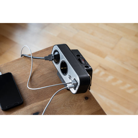 Brennerstuhl brennerstuhl®estilo Duplex-Steckdosenleiste mit Überspannungsschutz, 1x USB C, 1x USB A, 9x Kontakte - 1153580210