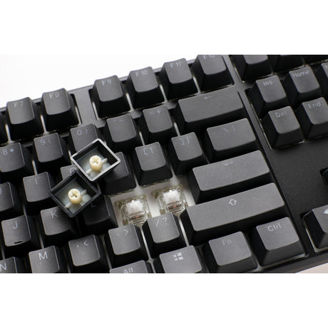 Ducky One 3 Classic, Tastatur (Schwarzweiß, US-Layout, Cherry MX Red, RGB-LED, Double-Shot PBT, Hot-Swap-fähig, Quacksalber-Mechanik)