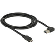 Delock Easy-USB-A 2.0 Stecker > Easy-USB Micro-USB-B 2.0 Stecker Kabel (schwarz, 2 Meter)