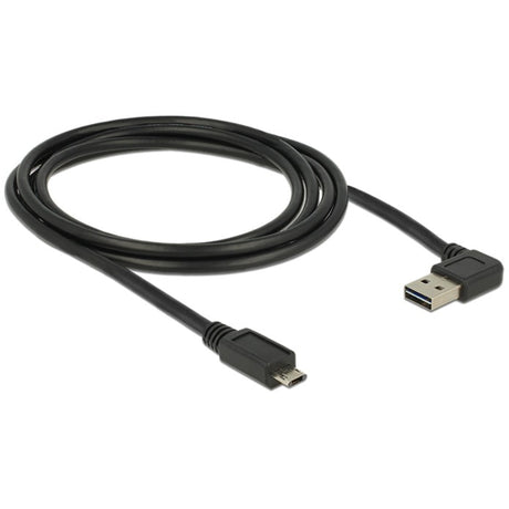 Delock Easy-USB-A 2.0 Stecker > Easy-USB Micro-USB-B 2.0 Stecker Kabel (schwarz, 2 Meter)