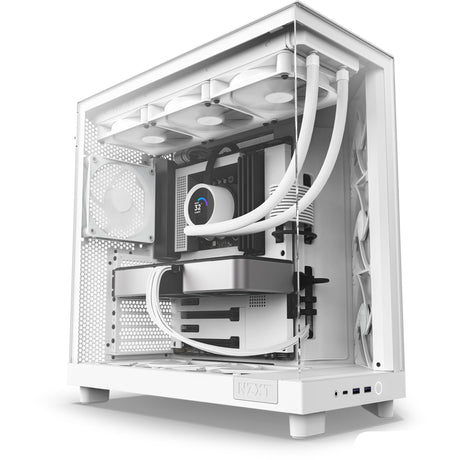 Nzxt h6 flow midi tower housing (white | 2x USB-A | 1x USB-C | tempered glass)