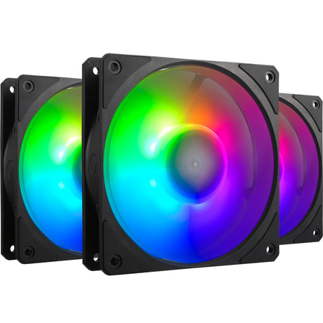 Cooler Master Mobius 120p ArGB 120x120x25 Gehäuselüfter (schwarz, 3 Stück, 120 x 120 x 25 mm, PWM)