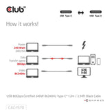 Club 3D USB-C 80 Gbit/s zertifiziert 240 W 8K 240 Hz
