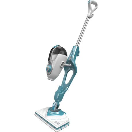 Black+Decker 1600 W Steam-Mop BHSM1615DAM-QS Dampfreiniger (weiß blau, inkl. Steamitt, Delta-Fuß und 17 Zubehörteile)