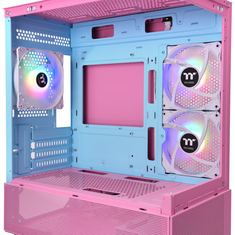 Thermaltake View 170 TG ArGB Mini-Tower-Gehäuse (Rosa | 2x USB-A | RGB | gehärtetes Glas)