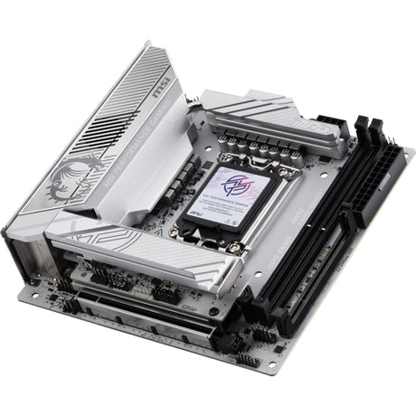 Msi mpg z890i edge ti wifi socket 1851 moederbord (wit zilver, raid, 5gb-lan, wi-fi 7, bt, sound, mini-itx)