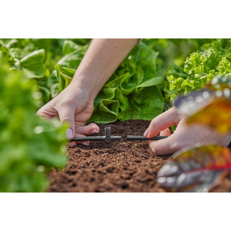 Gardena T-Stück für Sprinkler Endtropfer 4,6 mm (3 16 ) Anschluss (dunkelgrau, 5 Stück)