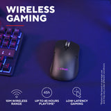 Trust GXT 931 YBar kabellose Gaming-Maus (schwarz, 200–7.200 dpi, 2,4 GHz Bluetooth USB)
