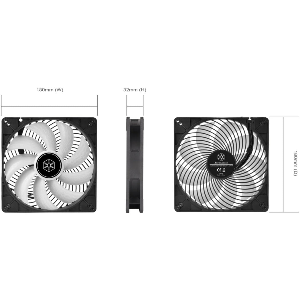 Silverstone Air Penetrator 184i ArGB Gehäuselüfter (schwarz, 180 x 180 x 32 mm, PWM)