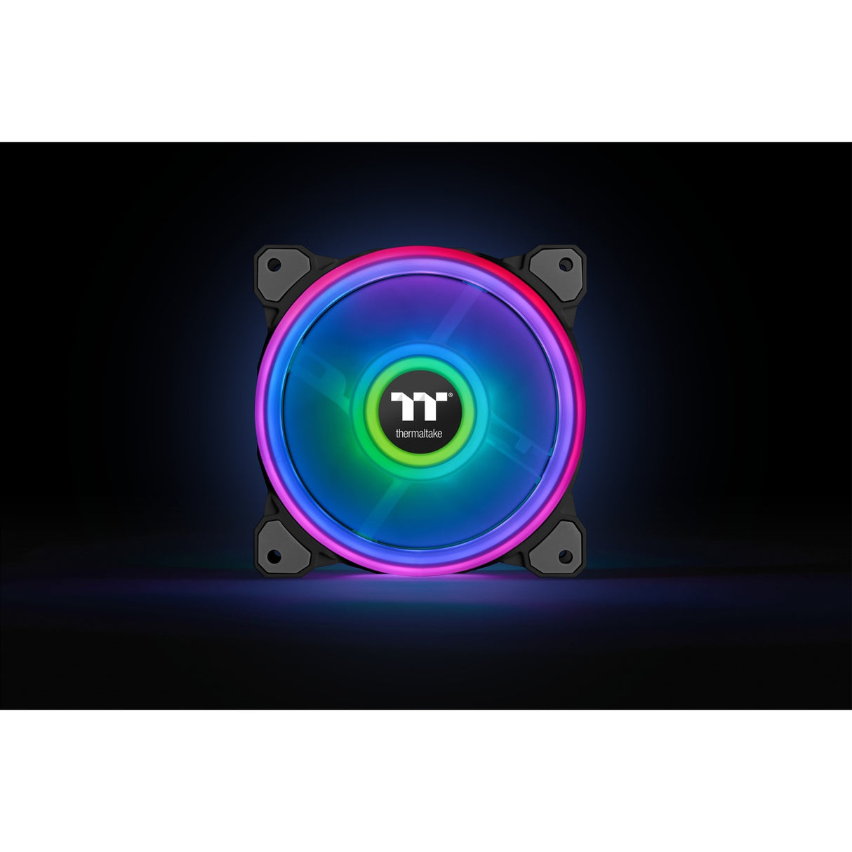 Thermaltake riing quad 14 rgb radiator fan tt premium edition single fan pack case fan (zwart, 140 x 140 x 25 mm)