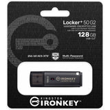 Kingston ironkey locker+ 50 g2 usb flash drive 128 gb usb-stick (antraciet, usb-a 3.2 gen 1)