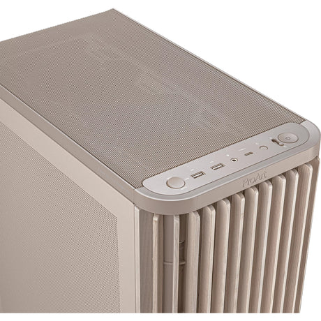 Asus Proart Pa401 Wood Edition – Mesh-Panel-Midi-Tower-Gehäuse (beige Holzfarbe | 2x USB-A | 1x USB-C)