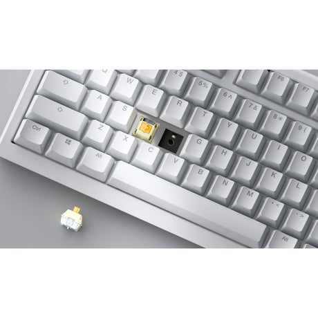 Ducky one x wireless rgb mechanisch toetsenbord (wit, us lay-out (qwerty), inductive, 100%, hot-swappable, pbt, 2.4 ghz | bluetooth | usb-c)