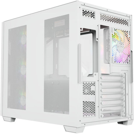Xyz PC Gear Qubex Midi-Tower-Gehäuse (Weiß | 2x USB-A | 1x USB-C | Gehärtetes Glas)