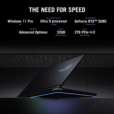 Asus rog strix g18 g815lr-s9005w 18 gaming laptop (zwart grijsgroen | ultra 9 275hx | rtx 5070 ti | 32 gb | 2 tb ssd)