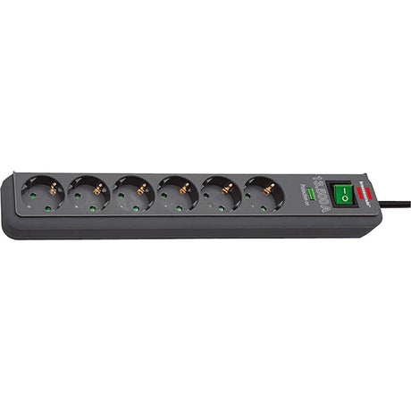 Brennerstuhl Steckdosenleiste Eco-Line BN3073 schwarz