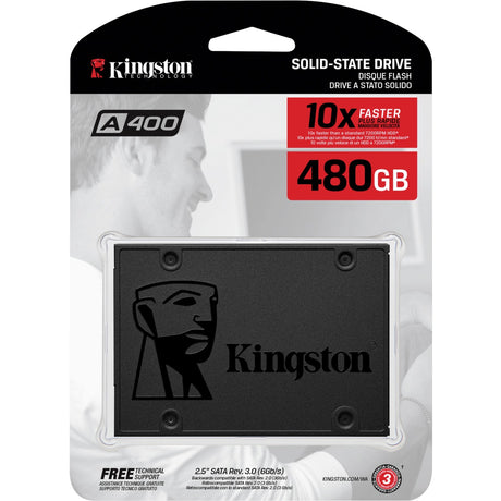 Kingston sa400s37 480g a400 SSD, 2,5, 480 GB, SATA3, 500 MB/s, 350 MB/s, 0,279 W, schwarz