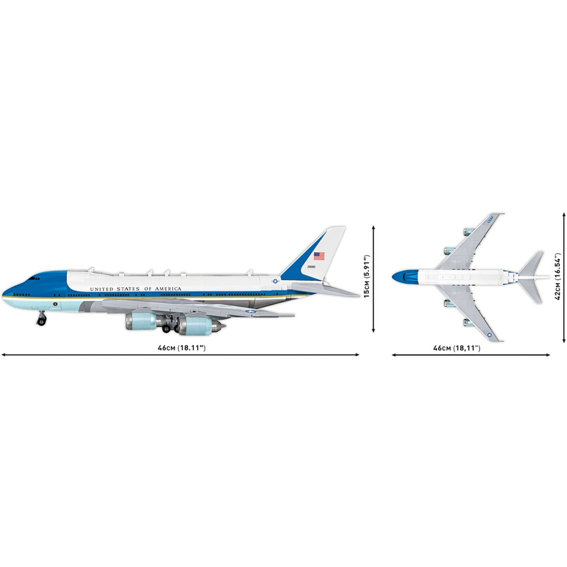 Cobi boeing 747 air force one constructiespeelgoed (schaal 1:144)