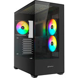Sharkoon sk6 argb Midi-Tower-Gehäuse (schwarz | 2x USB-A | RGB | gehärtetes Glas)