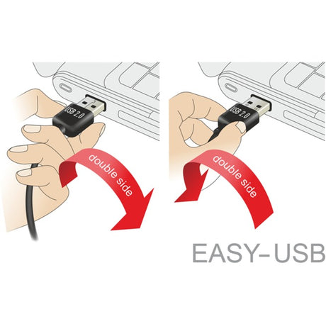 Delock USB2.0 a 90° > USB Micro-B Kabel (schwarz, 5 Meter)