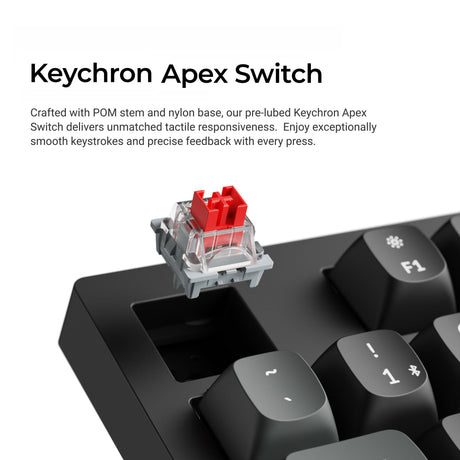 Keychron k10 ultra 8k wireless custom mechanical keyboard (zwart, us lay-out (qwerty), apex red, 100%, rgb leds, osa double-shot pbt, usb-c | 2.4 ghz | bluetooth 5.2)