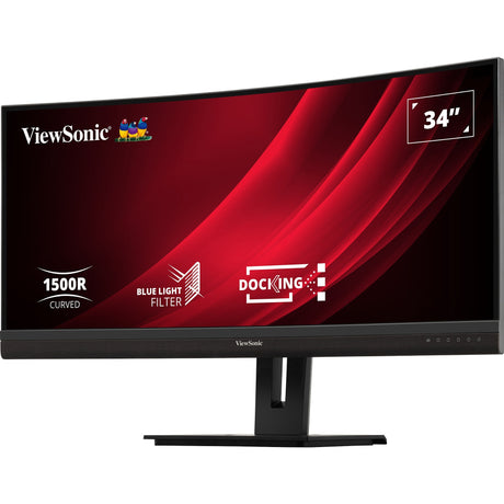 Viewsonic UwQHD Curved Docking Monitor VG3456C 34 Ultrawide (Schwarz (matt), 2x HDMI, 1x Display Port, USB-A, USB-B, USB-C, LAN, Audio)