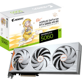 Gigabyte aorus geforce rtx 5060 ari 8g grafische kaart (wit, 3x displayport, 1x hdmi, dlss 4.5)