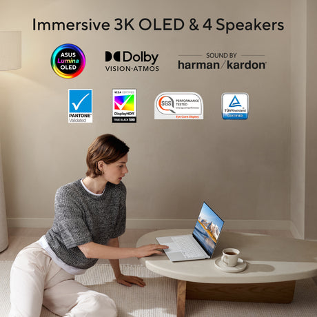 Asus zenbook s14 ux5406sa-qj544w 14 copilot+ laptop (donkergrijs | core ultra 7 258v | intel arc graphics 140v | 32 gb | 1 tb ssd)