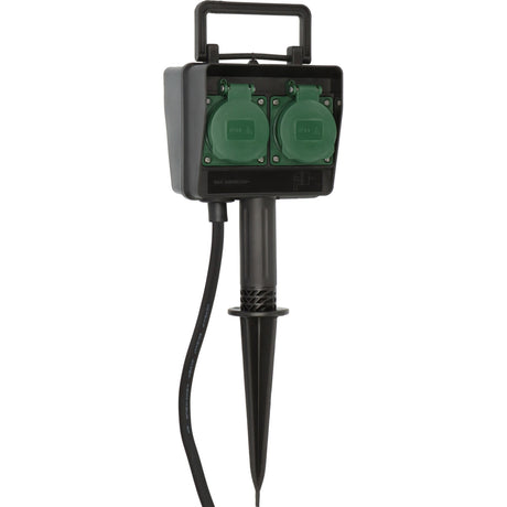 Brennerstuhl Gartensteckdose mit Erdspieß 1154450 Steckdose (schwarz, 10 Meter, IP44)