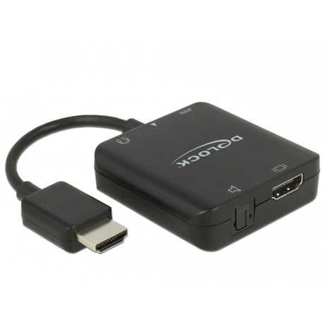 Delock HDMI Audio Extractor Kompaktadapter (schwarz, 0,3 Meter, 4k 60hz)
