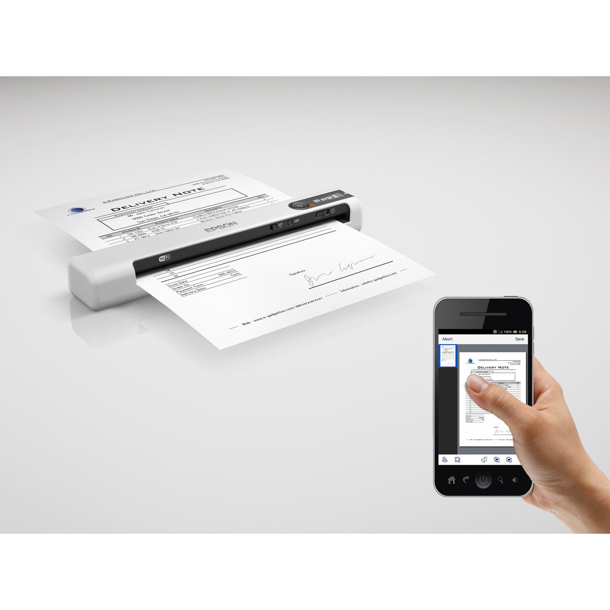Epson Workforce DS-80W Einzugsscanner (grau)