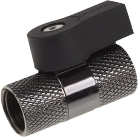 Alphacool 2-Wege-Kugelhahn G1 4 Nickel-Hahnstück (schwarz)
