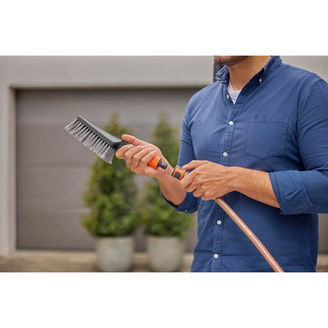 Gardena Cleansystem Reinigungsset mit Handbürste M Soft, Seifenstück-Waschbürste (Grau, 18863-20)