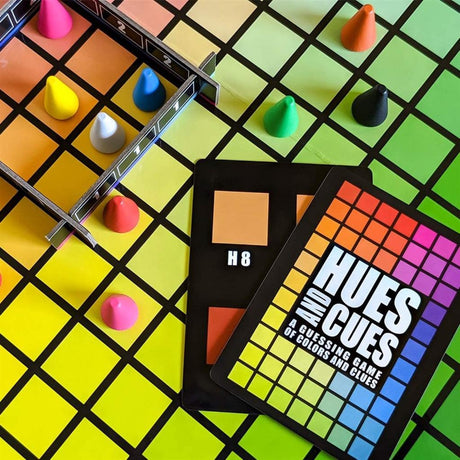 Europäisches Spielernetzwerk „Hues and Cues“-Brettspiel (Englisch, Französisch, 3 – 6 Spieler, 30 Minuten, ab 8 Jahren)