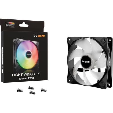 Ruhig sein! Light Wings lx pwm rgb Gehäuselüfter (schwarz, 120 x 120 x 25 mm)