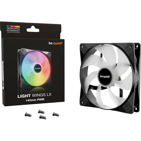 Ruhig sein! Light Wings lx pwm rgb Gehäuselüfter (schwarz, 140 x 140 x 25 mm)