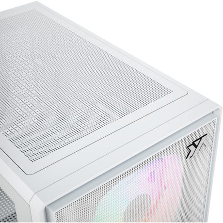 Xyz PC Gear Atom Midi-Tower-Gehäuse (weiß | 2x USB-A | 1x USB-C | gehärtetes Glas)