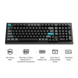 Keychron q5 ultra-m3 8k wireless custom mechanical keyboard (zwart, us lay-out (qwerty), silk pom brown, 96%, rgb, hot swap, 8k, 2.4 ghz | bluetooth 5.2 | usb-c)