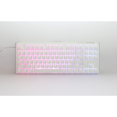 Ducky One 3 Classic Pure White TKL RGB mechanische Tastatur (weiß, US-Layout (QWERTY), Cherry MX Silent Red, 80 % (TKL), RGB-LEDs, Double-Shot PBT, Hot-Swap-fähig, Quack-Mechanik)