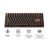 Keychron k2he all-wood special edition mechanisch toetsenbord (houtkleur, us lay-out (qwerty), gateron double-rail magnetic nebula, 75%, gateron double-rail magnetic, osa pbt double-shot, hot swap, bluetooth 5.2 | usb-c)