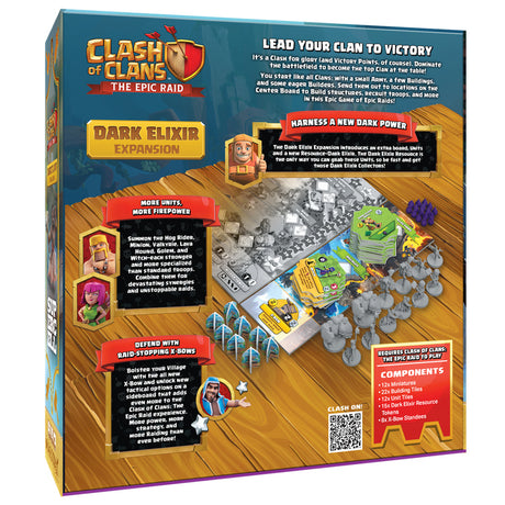 Asmodee Clash of Clans: The Epic Raid – Dark Elixir Erweiterungsbrettspiel (englisch, 2 – 4 Spieler, 45 – 90 Minuten, ab 12 Jahren, Erweiterung)