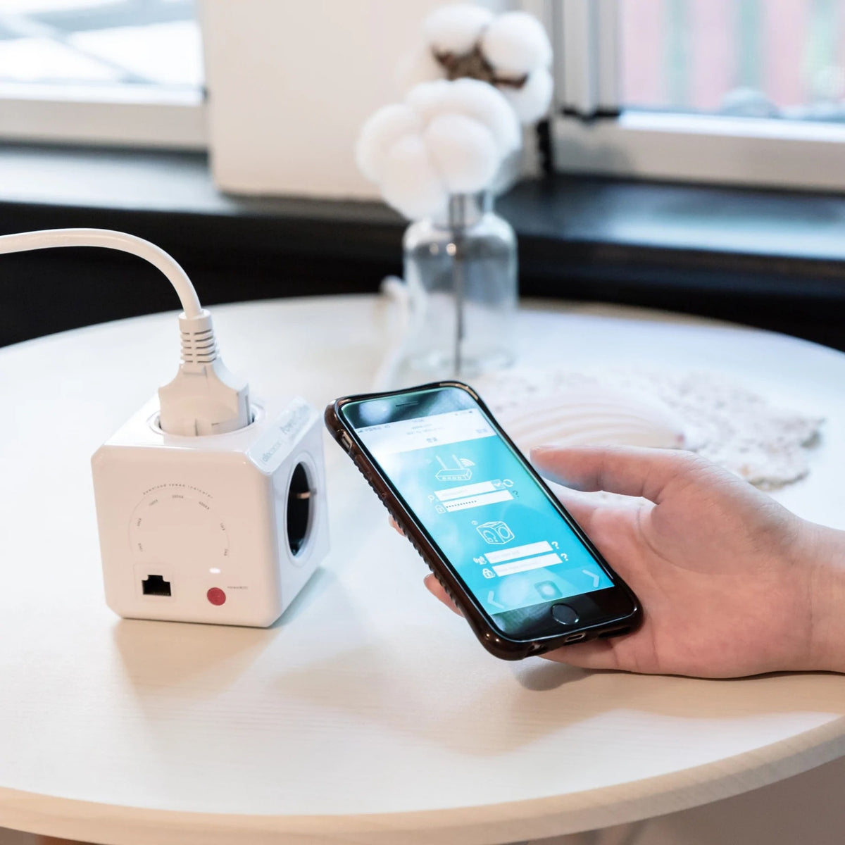 Allocacoc Powercube erweitert | WLAN | Steckdosenleiste Steckdosenleiste (weiß grau, Belgien | Frankreich)