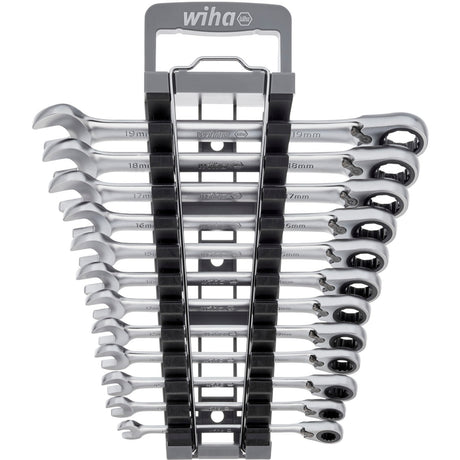 Wiha Ratschen-Ringschlüssel-Satzschlüssel (12-teilig umschaltbar im Halter)