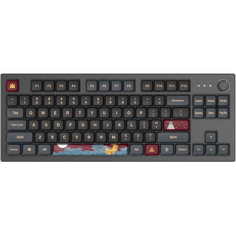Montech Mkey Darkness TKL RGB mechanische Tastatur (Schwarz, US-Layout (QWERTZ), Gateron G Pro Gelb, 80 % (TKL), Hot-Swap-fähig, RGB, PBT)